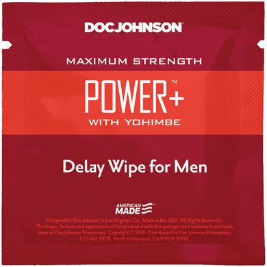 купити Пролонгуюча серветка Doc Johnson Power + Delay Wipe For Men з екстрактом йохимбе SO3488 фото