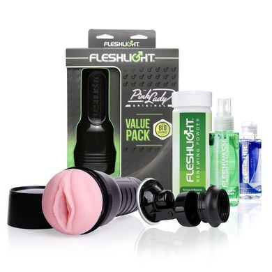 купить Мастурбатор Fleshlight Pink Lady Original Value Pack: присоска, змазка, чищення і відновлення F19556 фото