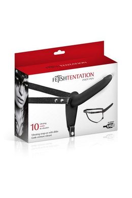 купити Страпон з вібрацією Fetish Tentation Vibrating Strap-On with Dildo Black SO3749 фото