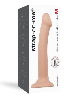 купити Насадка для страпона Strap-On-Me Dual Density Dildo Flesh M, диаметр 3,3см, двухслойная, гибкая SO2354 фото