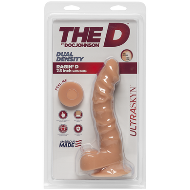 купити Фалоімітатор Doc Johnson The D - Ragin D - 7,5 Inch With Balls - ULTRASKYN, діаметр 3,8 см SO1573 фото