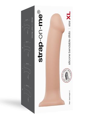 купить Насадка для страпону Strap-On-Me Dual Density Dildo Flesh XL, діаметр 4,5 см, двошарова, гнучка SO2356 фото