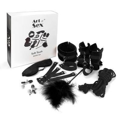 купити Набір БДСМ Art of Sex - Soft Touch BDSM Set, 9 предметів, Чорний SO6598 фото