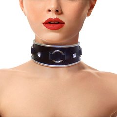 купити Ошейник из натуральной кожи со стразами и кольцом Art of Sex - Collar Ring SO5179 фото