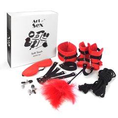 купить Набір БДСМ Art of Sex - Soft Touch BDSM Set, 9 предметів, Червоний SO6599 фото