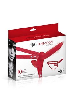 купити Подвійний страпон з вібрацією Fetish Tentation Vibrating Strap-On with Double Dildo Red SO3752 фото