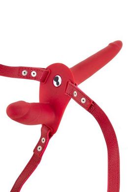 купити Подвійний страпон з вібрацією Fetish Tentation Vibrating Strap-On with Double Dildo Red SO3752 фото