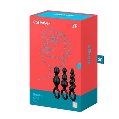 купить Набір анальних іграшок Satisfyer Plug black (set of 3) - Booty Call, макс. діаметр 3 см SO2323 фото