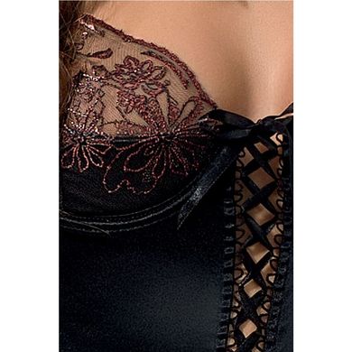 купити Корсет з пажами BRIDA CORSET black L/XL - Passion Exclusive, трусики, шнурівка PS22713 фото