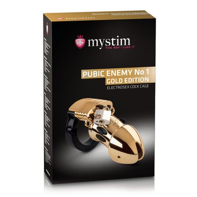 купити Клітка для члена з електростимуляцією Mystim Pubic Enemy No 1 - Gold Edition SO3809 фото