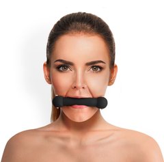 купить Кляп Палиця, силікон та натуральна шкіра, Art of Sex - Gag Stick Silicon, Чорний SO6705 фото