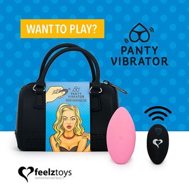 купити Вібратор в трусики FeelzToys Panty Vibrator Pink з пультом дистанційного керування, 6 режимів роботи SO3849 фото