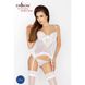 Корсет з пажами JANET CORSET white S/M - Passion, трусики, напівпрозорий 2 з 3