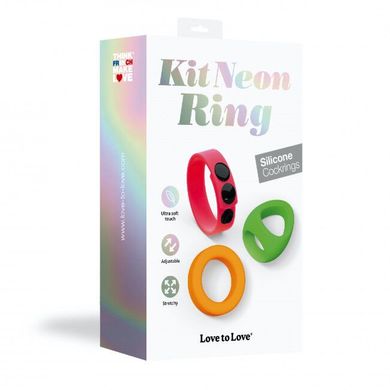 купити Набір яскравих ерекційних кілець Love to Love NEON RING KIT SO5082 фото