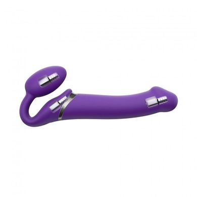 купить Безремінний страпон з вібрацією Strap-On-Me Vibrating Violet M, діаметр 3,3 см, пульт ДК, регульован SO3825 фото