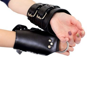 купити Манжети для підвісу за руки Kinky Hand Cuffs For Suspension з натуральної шкіри, колір чорний SO5183 фото