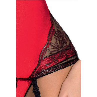 купити Корсет з пажами BRIDA CORSET red XXL/XXXL - Passion Exclusive, трусики, шнурівка PS22718 фото