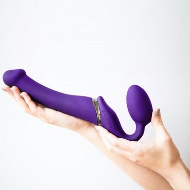 купити Безремневой страпон с вибрацией Strap-On-Me Vibrating Violet M диаметр 3,3см, пульт ДУ, регулируемый SO3825 фото