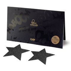 купить Пестіс - стикини Bijoux Indiscrets - Flash Star Black, наклейки на соски SO2339 фото