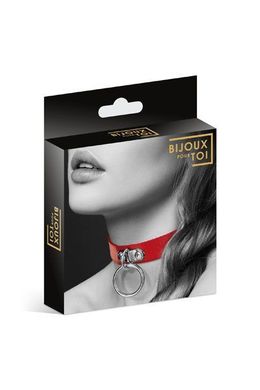 купити Чокер з кільцем для повідця Bijoux Pour Toi - FETISH Red, екошкіра SO1880 фото