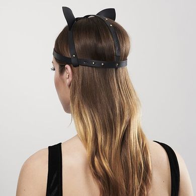 купить Маска кішечки Bijoux Indiscrets MAZE - Cat Ears Headpiece Black, екошкіра SO2684 фото