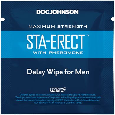 купить Пролонгуюча серветка Doc Johnson Sta-Erect Delay Wipe For Men з феромонами SO3489 фото