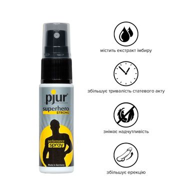 купить Пролонгувальний спрей pjur Superhero Strong Spray 20 ml, з екстрактом імбиру, всотується в шкіру PJ12920 фото