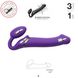 Безремневой страпон с вибрацией Strap-On-Me Vibrating Violet L, диаметр 3,7см, пульт ДУ, регулируемы 2 из 6