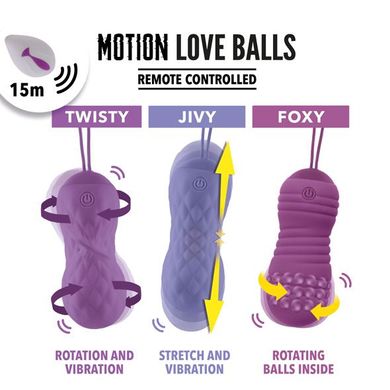 купити Вагінальні кульки з масажем і вібрацією FeelzToys Motion Love Balls Jivy з пультом дистанційного кер SO3852 фото