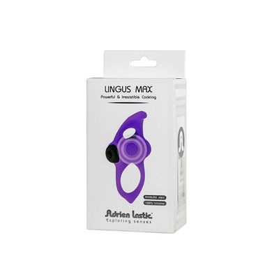 купить Ерекційне віброкільце Adrien Lastic Lingus MAX Violet з язичком для стимуляції клітора AD30723 фото