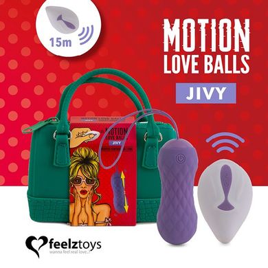 купити Вагінальні кульки з масажем і вібрацією FeelzToys Motion Love Balls Jivy з пультом дистанційного кер SO3852 фото