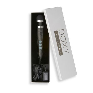 купити Вібромасажер DOXY Number 3 Disco Black, дуже потужний, живлення 220В, металевий корпус SO2604 фото