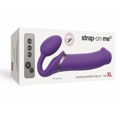 купити Безремневой страпон с вибрацией Strap-On-Me Vibrating Violet XL, диаметр 4,5см, пульт ДУ, регулируем SO3827 фото