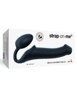 купити Безремневой страпон Strap-On-Me Black L, полностью регулируемый, диаметр 3,7см SO2712 фото