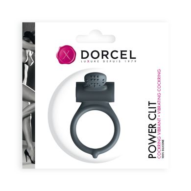 купить Ерекційне кільце Dorcel Power Clit Black V2 з вібрацією та язичком з щіточкою MD1410 фото