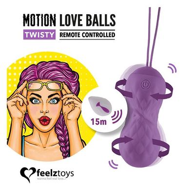 купить Вагінальні кульки з масажем і вібрацією FeelzToys Motion Love Balls Twisty з пультом ДК, 7 режимів SO3853 фото