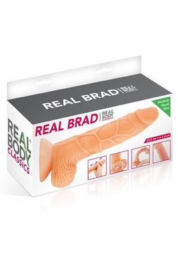 купить Фалоімітатор із рухомою крайньою плоттю Real Body — Real Brad, діаметр 4,5 см, TPE SO1889 фото