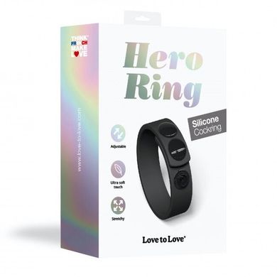 купить Регульоване ерекційне кільце на кнопках Love To Love HERO RING - BLACK ONYX SO5089 фото