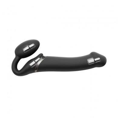 купити Безремневой страпон с вибрацией Strap-On-Me Vibrating Black L, диаметр 3,7см, пульт ДУ, регулируемый SO3829 фото