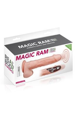 купить Фалоімітатор-пульсатор із вібрацією Real Body — Magic Ram, діаметр 4 см, рух вперед-назад SO1891 фото