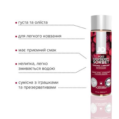 купить Змазка на водній основі System JO H2O — Raspberry Sorbet (120 мл) без цукру, рослинний гліцерин SO1671 фото