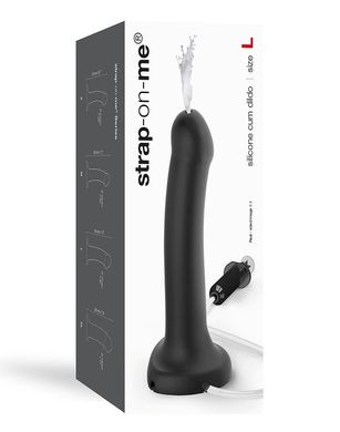 купить Фалоімітатор, що кінчає Strap-On-Me Dildo Cum Black, діаметр 3,6 см, силікон, насадка для страпону SO2705 фото