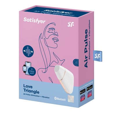 купить Вакуумний кліторальний стимулятор Satisfyer Love Triangle White з керуванням через інтернет SO3896 фото