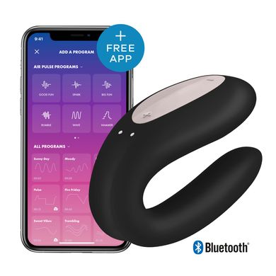 купить Смарт-вібратор для пар Satisfyer Double Joy Black із широким кліторальним стимулятором SO3898 фото