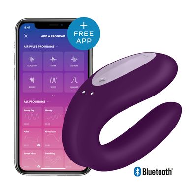 купити Смарт-вібратор для пар Satisfyer Double Joy Violet із широким кліторальним стимулятором SO3899 фото