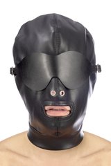 купити Капюшон для БДСМ зі знімною маскою Fetish Tentation BDSM hood in leatherette with removable mask SO4672 фото