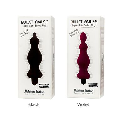 купити Анальна пробка з вібрацією Adrien Lastic Bullet Amuse Black, макс. діаметр 3,9 см AD20309 фото