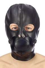 купить Капюшон з кляпом для БДСМ Fetish Tentation BDSM hood in leatherette with removable gag SO4673 фото