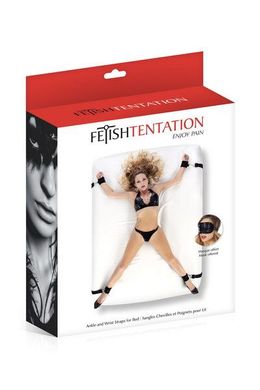 купить Фіксатор рук і ніг для ліжка Fetish Tentation Ankle and Wrist Straps for Bad з маскою на очі SO3743 фото