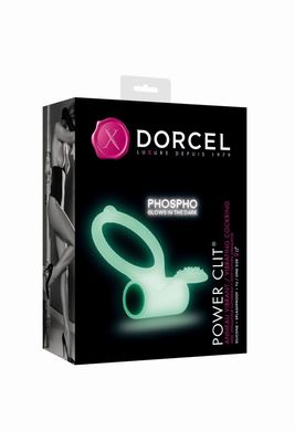 купить Ерекційне кільце Dorcel Power Clit White PHOSPHO з вібрацією, біле, світиться в темряві MD1397 фото